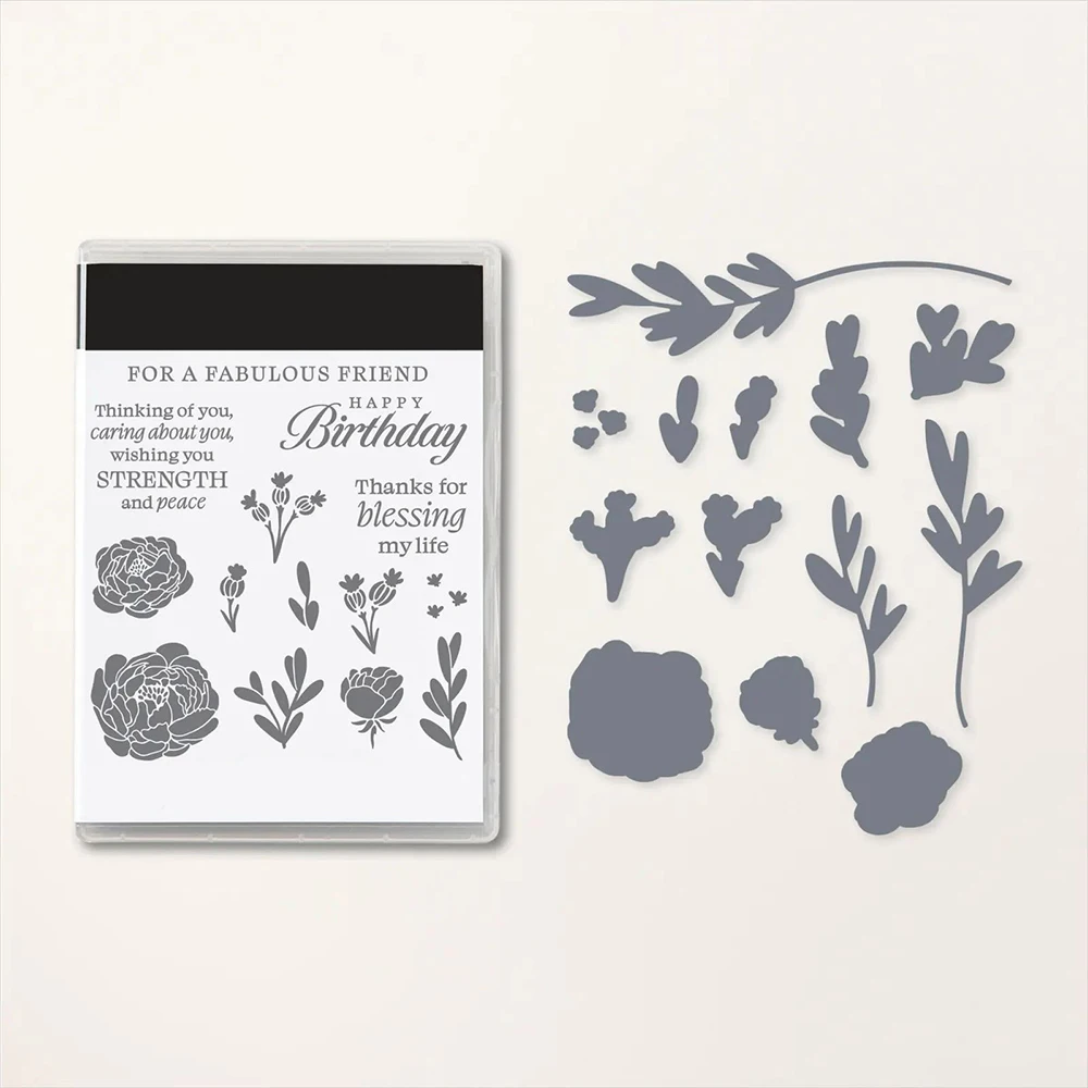 

New 2023 Flower Stamp Set Metal Cutting Dies and Clear Stamps for DIY Scrapbooking Crafts Making Album Photo Decoration