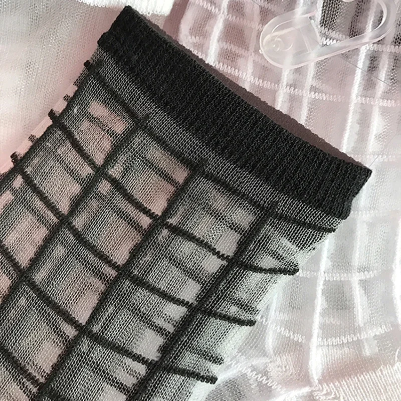 5 pairs Women Ladies Socks Fashion Sheer Mesh Glass Silk Socks Ultrathin Transparent Crystal Lace Fabulous Elastic Summer Ankle