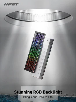 NPET K10 Wired Gaming Keyboard, LED Backlit, Spill-Resistant Design, Multimedia Keys,for Desktop, Computer, PC (Black) 6