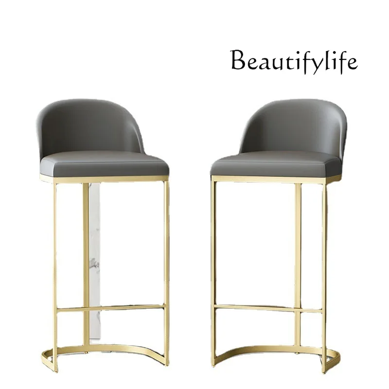 Nordic Simple Bar Chair Hotel Bar Cafe Backrest High Chair