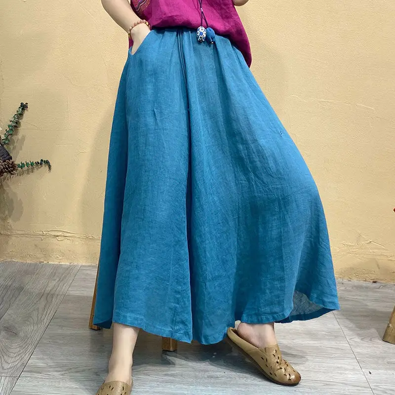 2024 Autumn Women's New Spliced Elasticized Pocket Drawstring Fashion Solid Color Loose Minimalist Casual All-match A-line Skirt