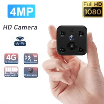 배터리 포함 미니 IP 카메라, 2K 4G SIM 카드, 와이파이 비디오 녹화, IR 야간 투시경 감시, 보안 CCTV 마이크로 캠코더, IP 캠