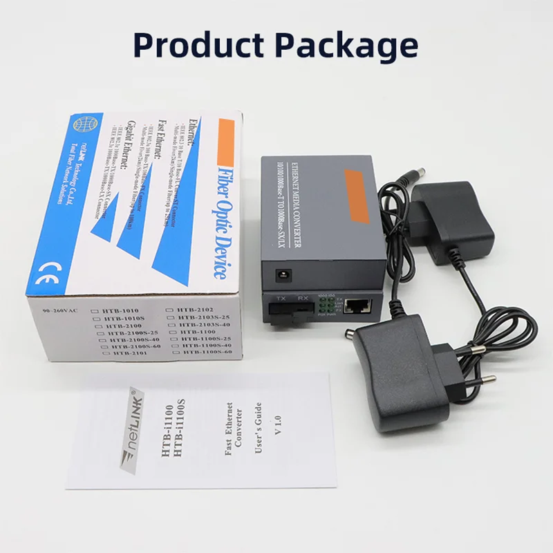 High-Speed Single Fiber Media Converter with External Power Supply, SC Connector