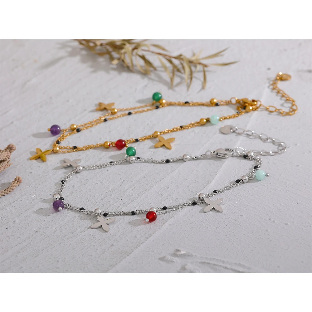 Yhpup Stainless Steel Anklet for Women Beach Summer