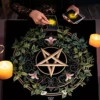 Pagan Altar Cloth with Star Pattern Vibrant Floral & Plants Vines Tarot Cloth For Divination Decor Witchcraft Oracle Cards Pads 1