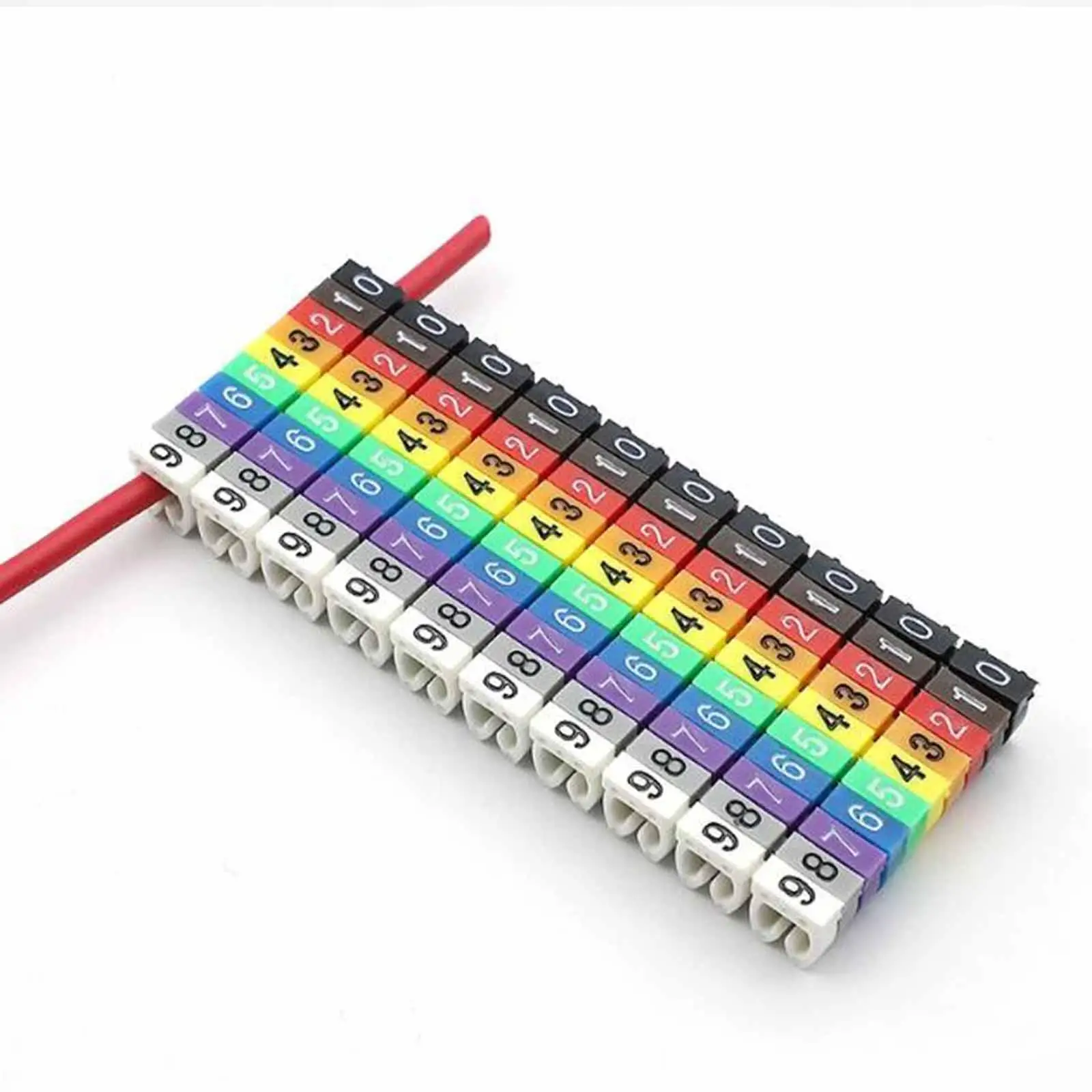 Clamp on Wire Markers Sleeves Colorful Network Replacement Wire Number Label Clamp on Wire Markers Sleeves Colorful Network Replacement Wire Number Label