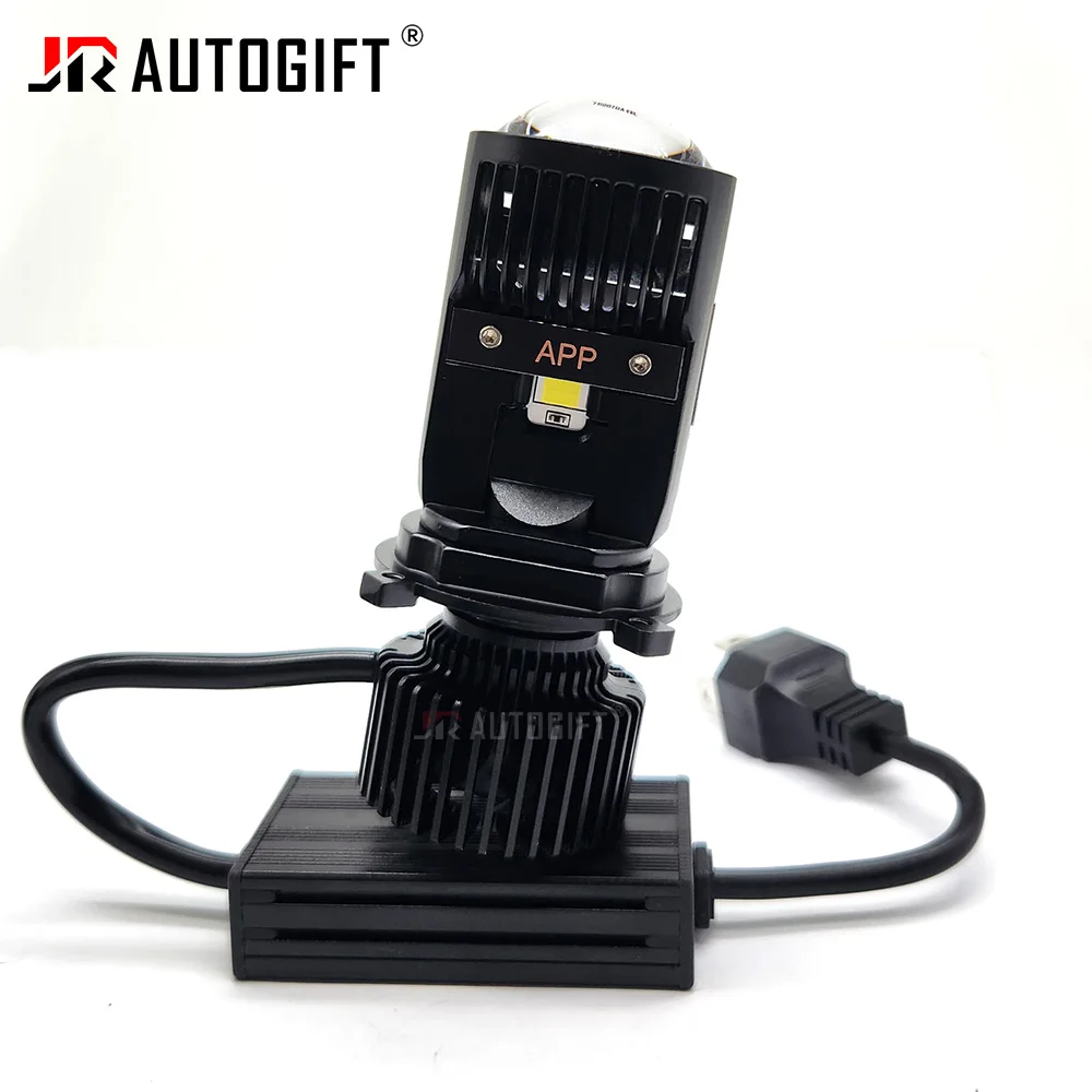 2PCS Y3 APP H4 LED 헤드라이트 자동차 H4 미니 프로젝터 렌즈 3000K-6000K 임의 조광 DIY 컬러 앱 제어 상향등/하향등 3색