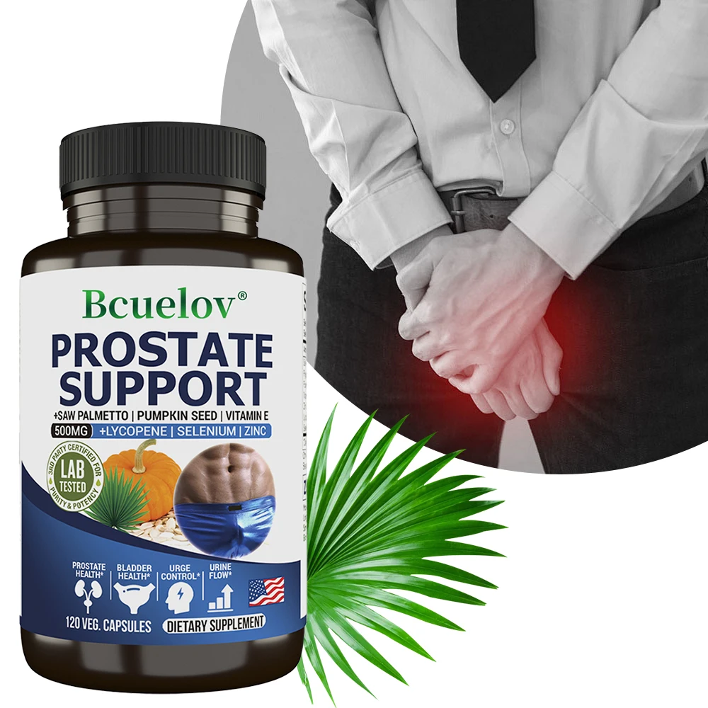 Saw Palmetto Supplement Men Prostate Supplement Men's Prostate Support-Contains Saw Palmetto to support prostate health and relieve urinary frequency and urgency