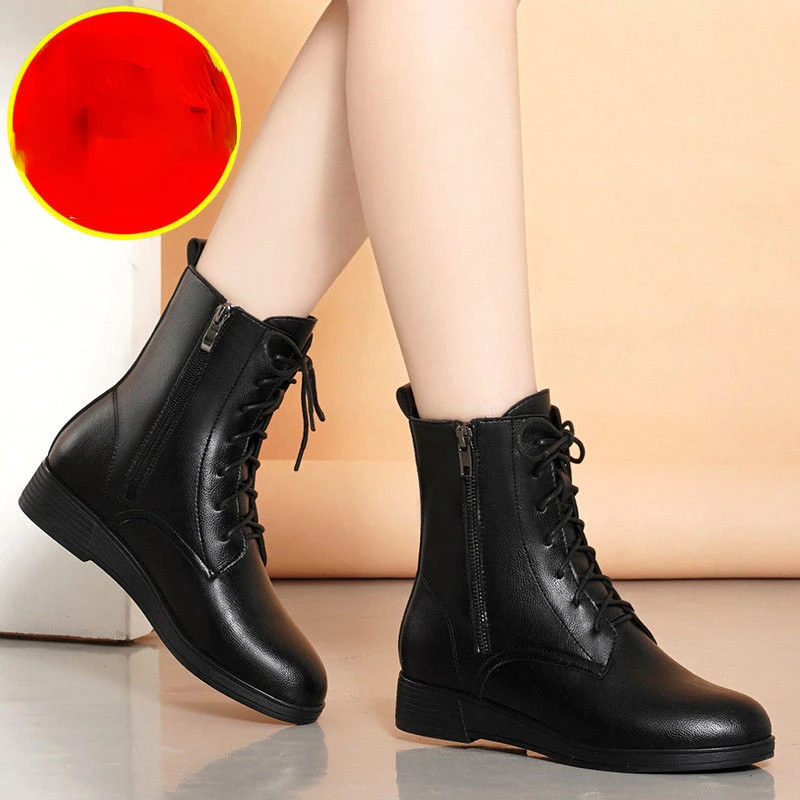 

Spring Breathable Ankle Boots for Women Fashion Zip Lace Up Casual Shoes Woman Flat Platform Boots Shoes Woman Boots 41 E272