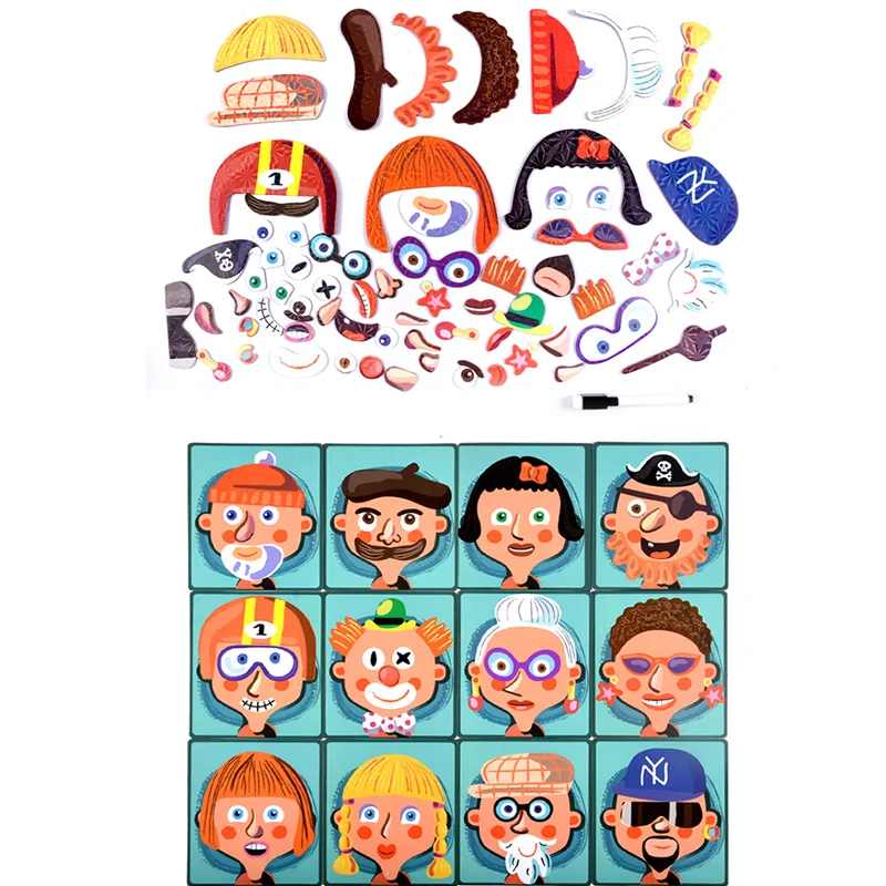

Magnetic Puzzles Double Sided Drawing Board Educational Wooden Toy for Kids Magnetic Double Sided Drawing Board Wooden