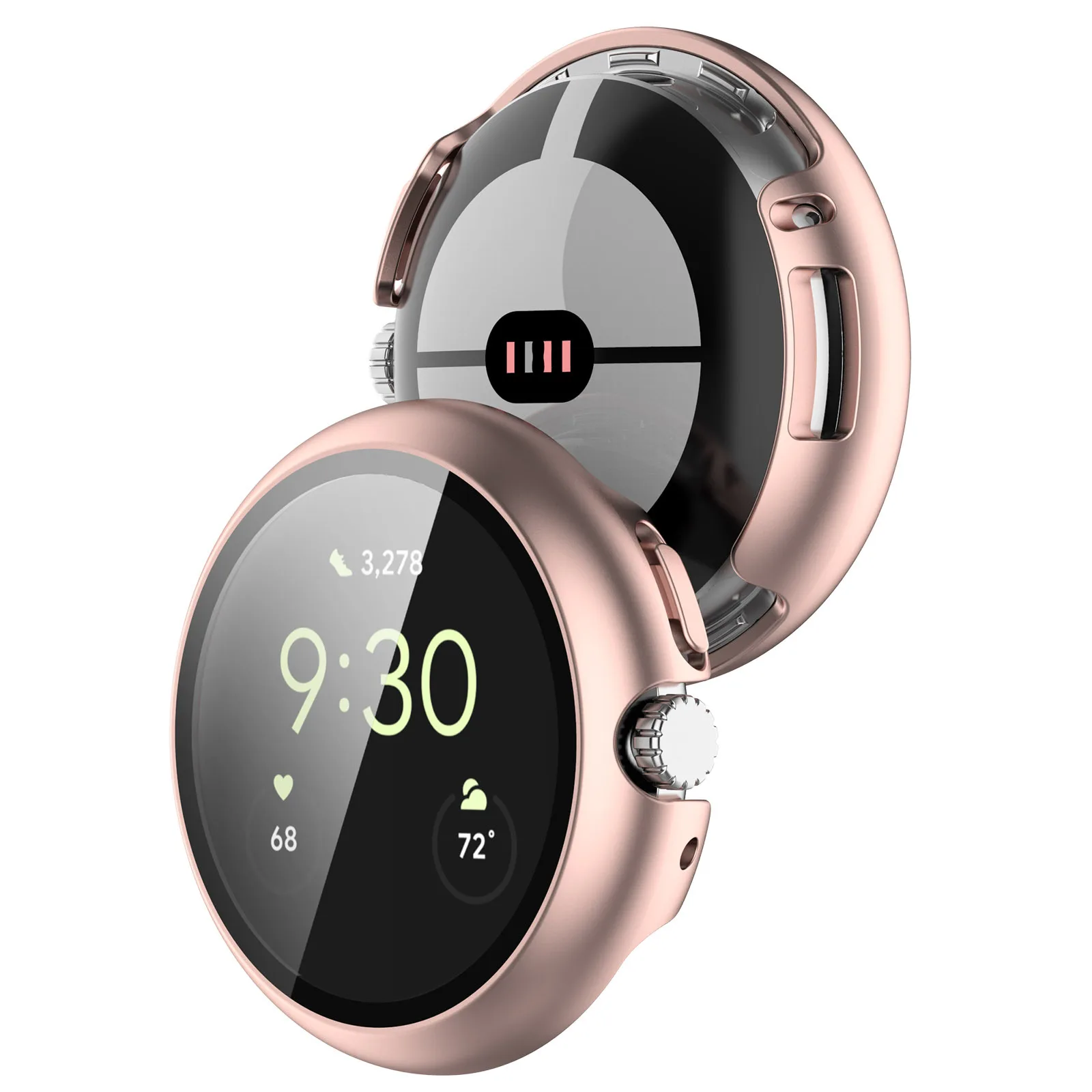 Google Pixel Watch 용 PC 유리 케이스 3 2 41MM 45MM 전체 스마트 시계 화면 보호기 범퍼 쉘 픽셀 시계 커버 액세서리