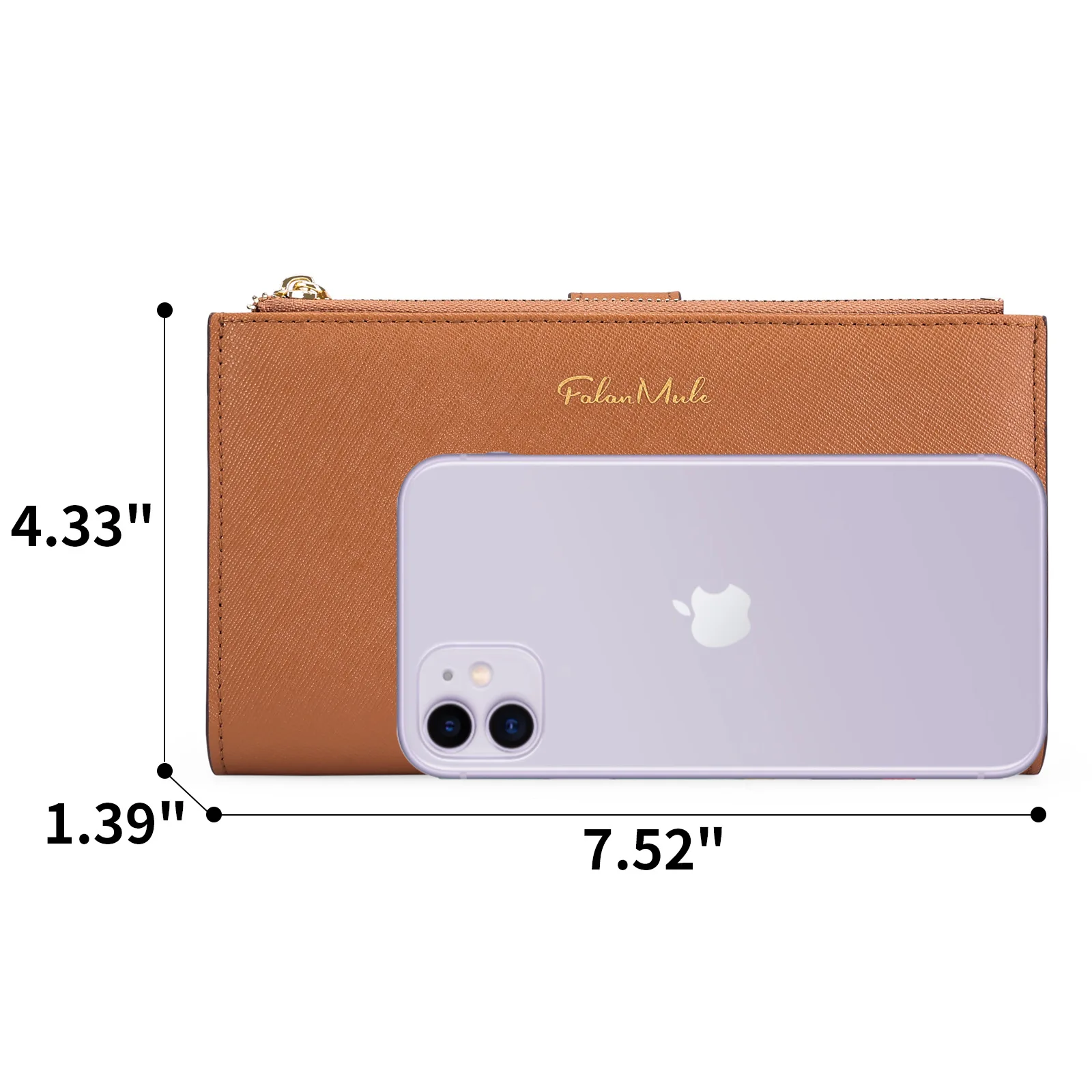 Women's Phone Wallet Bag Long Zipper Cltuch Walelt Genuine Leather Coin Purse Cow Leather Wallet Multi Card Holder