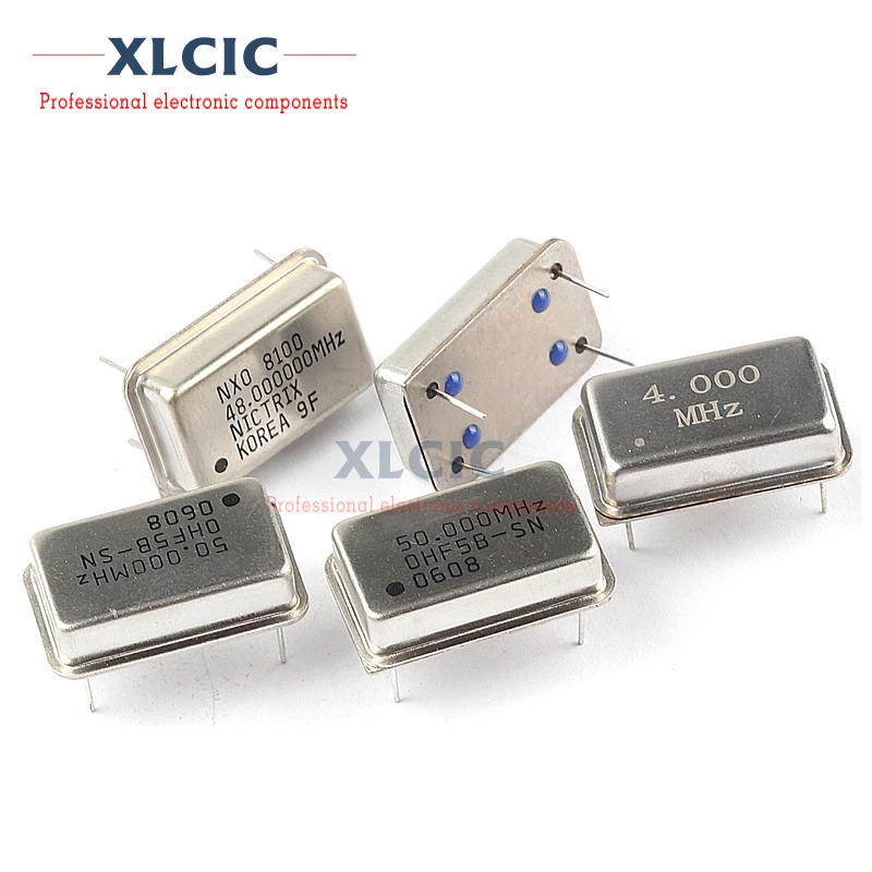 

5PCS 1M 4.000 8.000 2m 6m 10m 11.0592m 12m 16m 20m 24M 25M 27M 22.1184M 30M 40 50M 100 MHZ Rectangular Active Crystal Oscillator