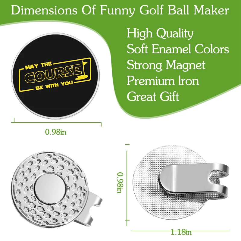 Fiction Film Fashion Golf Cap Clips Magnetic Golf Ball Marker Hat Clip 0.98 Inch Ball Marker Clip Gift for Men Women Golfer golf ball mark golf hat clip
