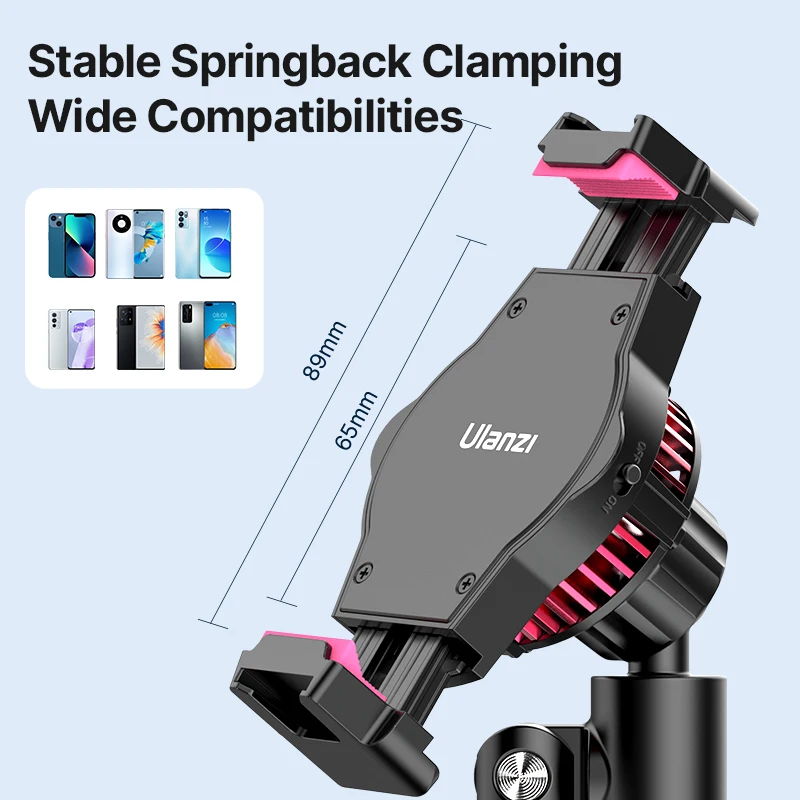Ulanzi SK-06 Livestreaming Set Phone Clip with Cooling Radiator Smartphone Stand with 360°Rotation Ballhead