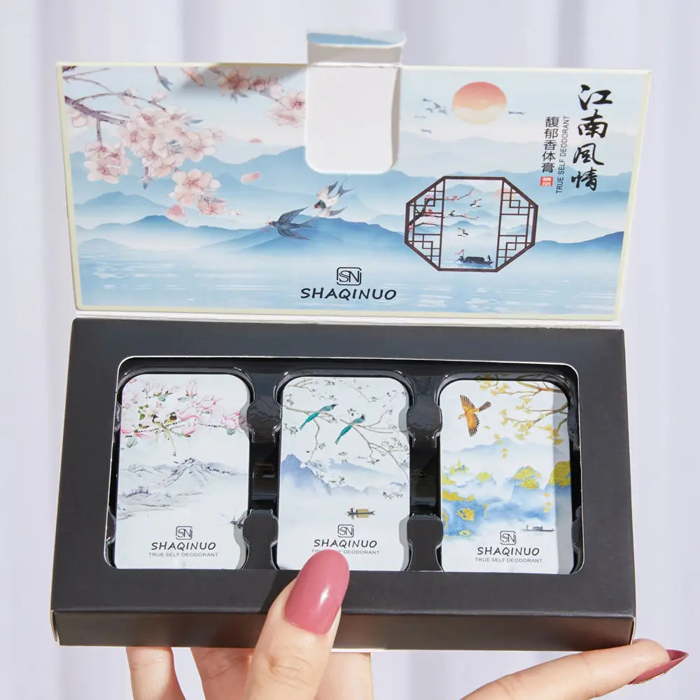 Solid Perfume Set Fragrances Women Men Solid Balm Mild Long Lasting Aroma Deodorant Fragrance Body Antiperspirant Portable Gifts