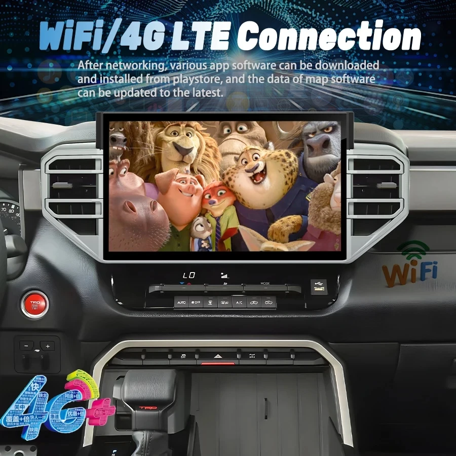 Autoradio CarPlay Android 13 da 13.3 Pollici per Toyota Tundra Sequoia 2020-2024, Lettore Multimediale GPS con Schermo Touch e Unità di Controllo - Image 5