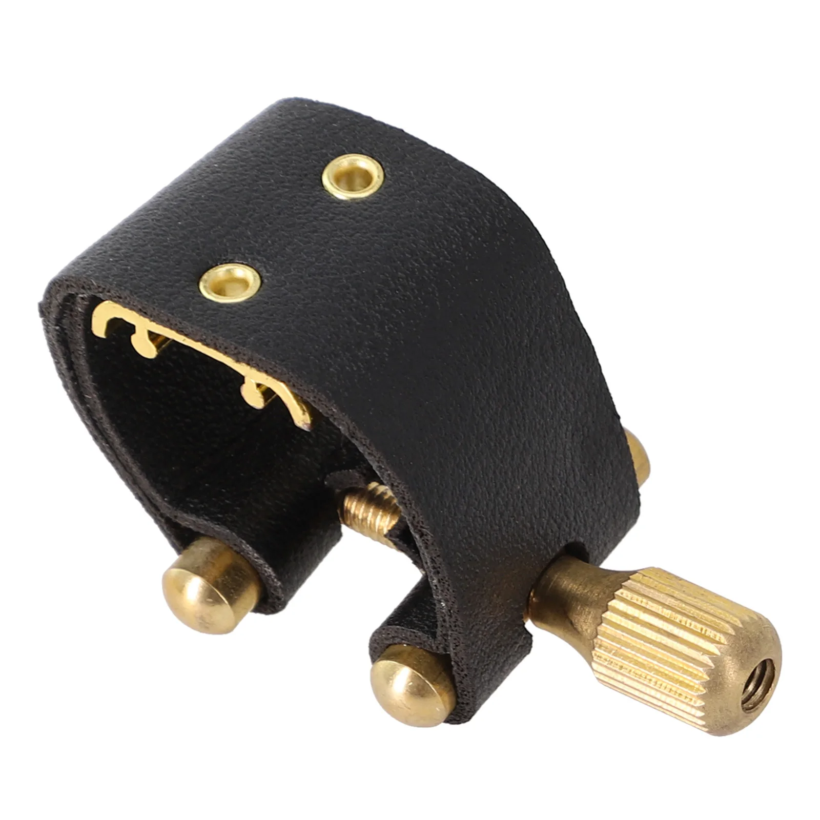 Boccaglio Legatura Soprano Sax Bocchino Pu Leather 1Pc Accessori Clip Di Fissaggio Per Soprano Sax Meta Pratica Di Alta Qualità