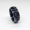 Anxiety Fidget Rings For Men Spining Titanium Stainless Steel Colorfully Spinner Rotatable Chain Jewelry Rotating Rings Men Gift 4