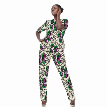 Mezze maniche Abiti Ankara da donna Top e pantaloni Estate Africano Couture Abbigliamento tradizionale tribale Abbigliamento da sposa 1
