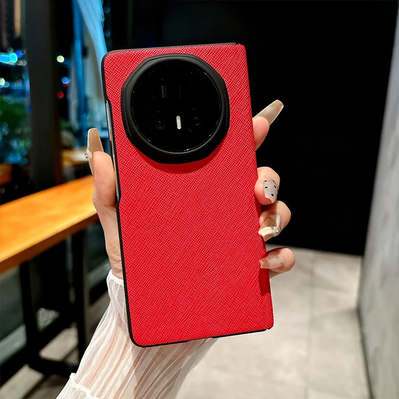 Shockproof Magnetic Hinge Leather Smartphone Case - Slim Hard PC Back, Full Protection