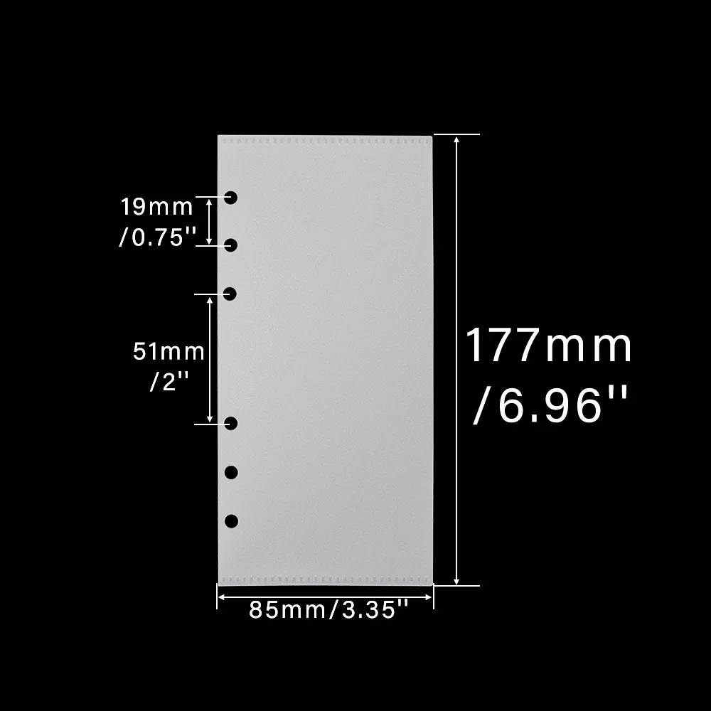 현금 봉투, A6 바인더 포켓, 예산시스템 지갑, 느슨한 잎, 구멍 뚫린 프로스트 PP 예산용 주머니, 돈 봉투