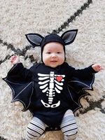 Boys and girls European and American spring and autumn Halloween Batman hooded long-sleeved jumpsuit romper two-piece children&# 6