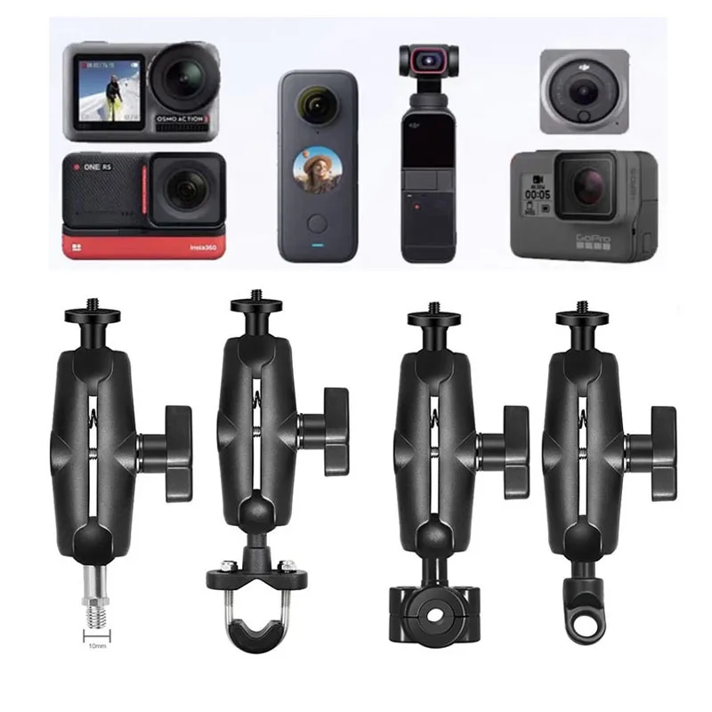 오토바이 자전거 더블 슈퍼 클램프 관절형 매직 암 클립, 우산 모니터 LED 조명용, 360 ° 듀얼 헤드 슈퍼 클램프 