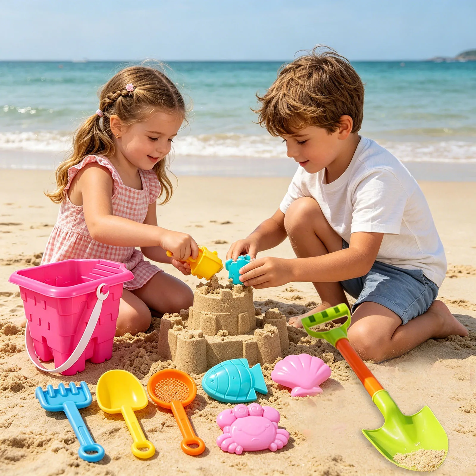 12er Set Strandeimer Mit Schaufeln Für Garten Und Park_voghion.com
