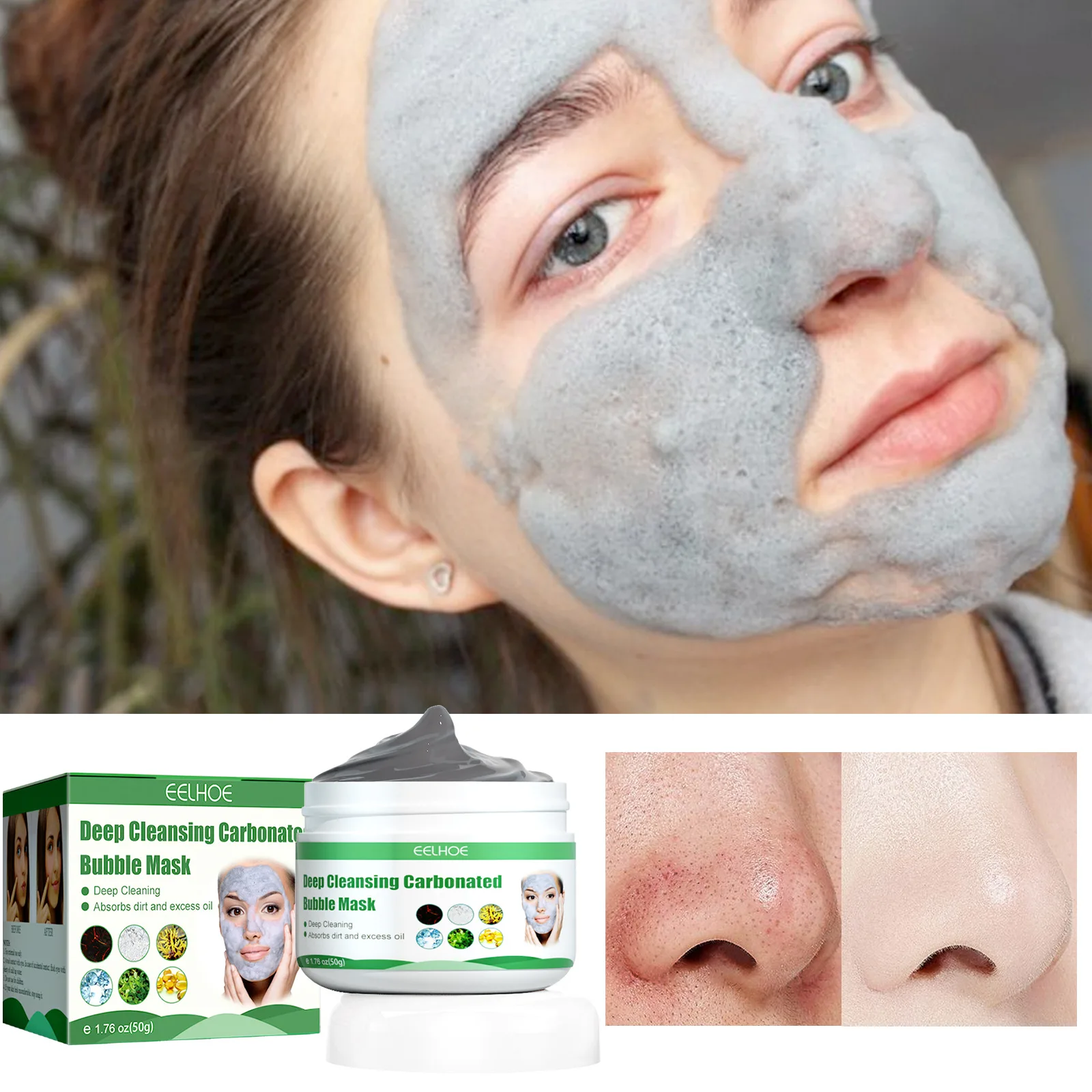 

Cleansing Applicator Bubble Mask Moisturizing Gentle Applicator Oxygen Blackhead & Acne Cleansing Mud Mask