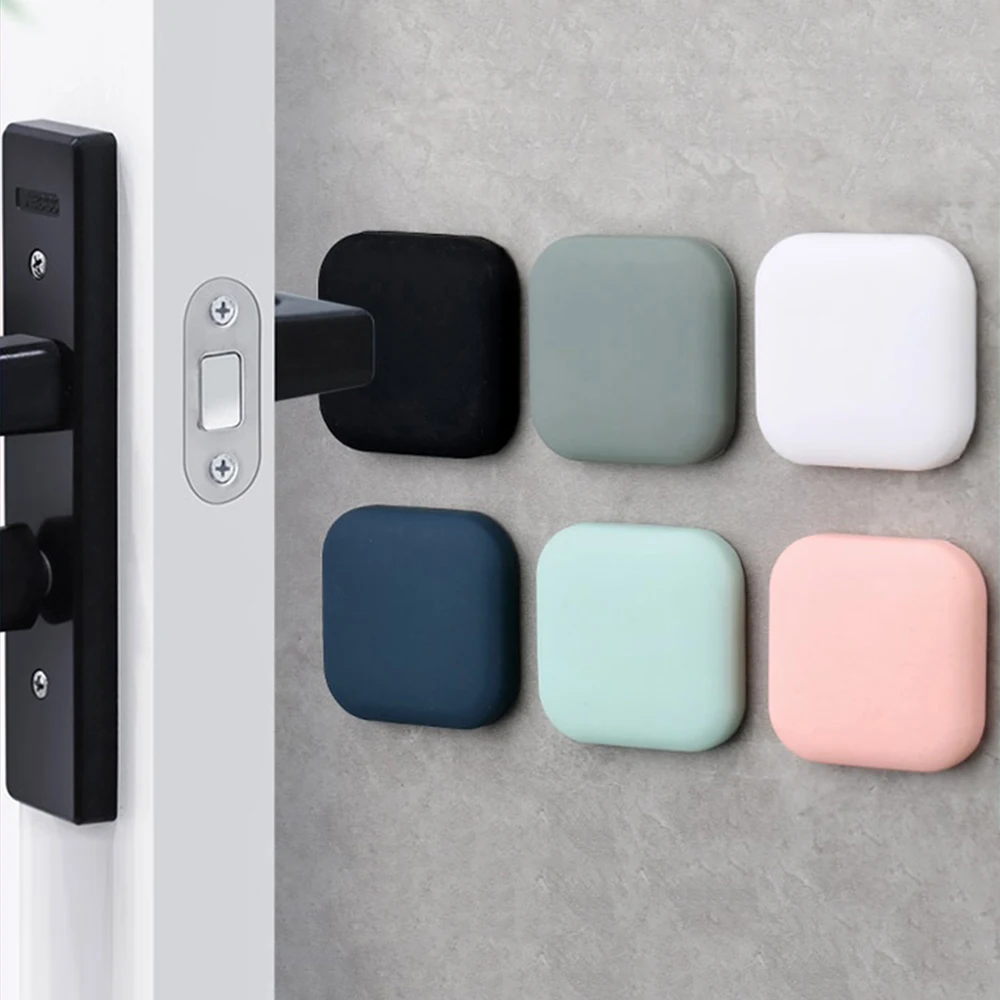 Silicone Door Stopper Self Adhesive Silicone Door Stopper Wall Furniture Protector Elastic Door Handle Bumper Mute Anti-crash Pad Furniture Accessory Door Stopper Bumpers Silicone Rubber Bumpers Silicone Door Sticker