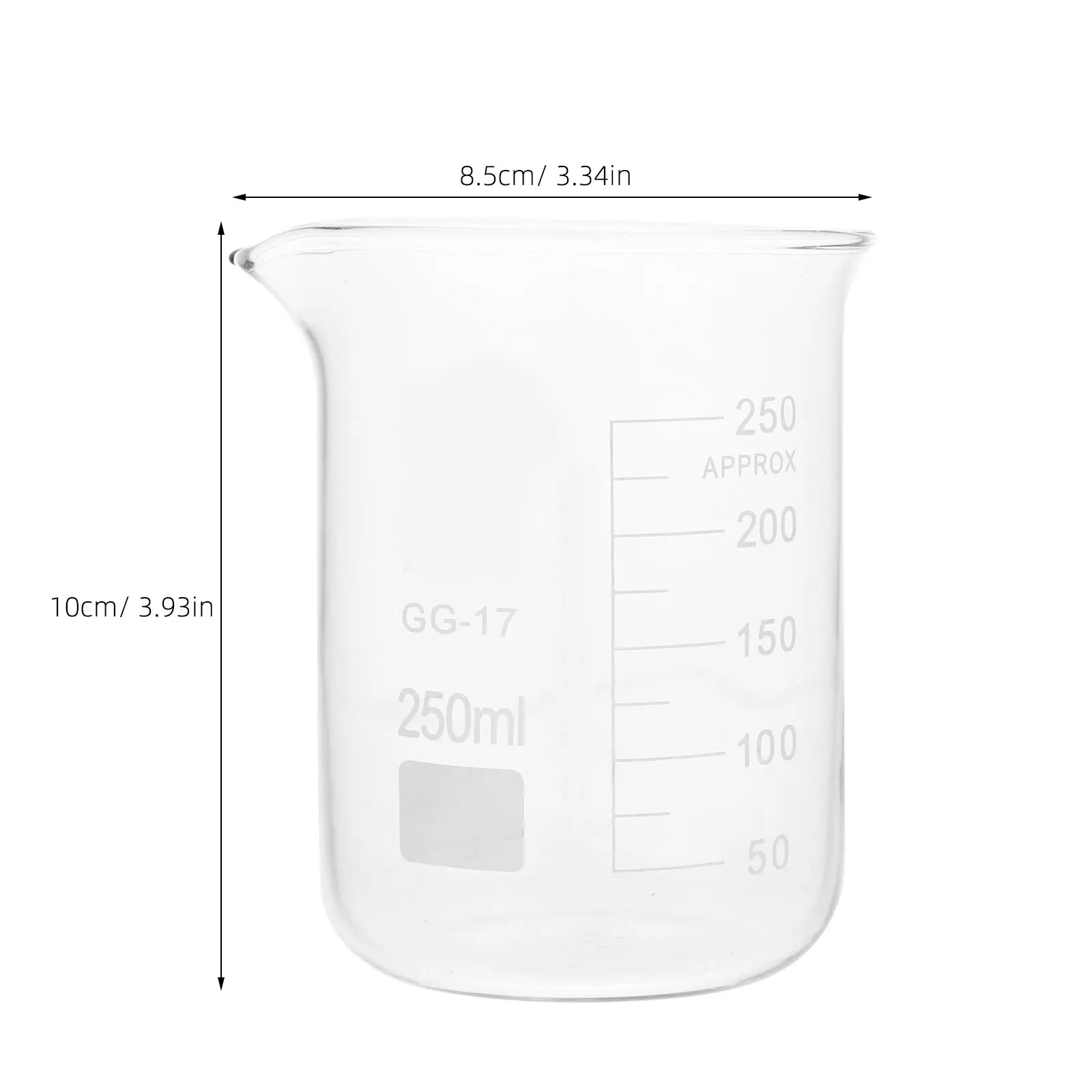 실험실 실험을 위한 스파우트 그라데이션 스케일이 있는 3Pcs 고급 유리 측정 비커 화학 교육 과학 연구