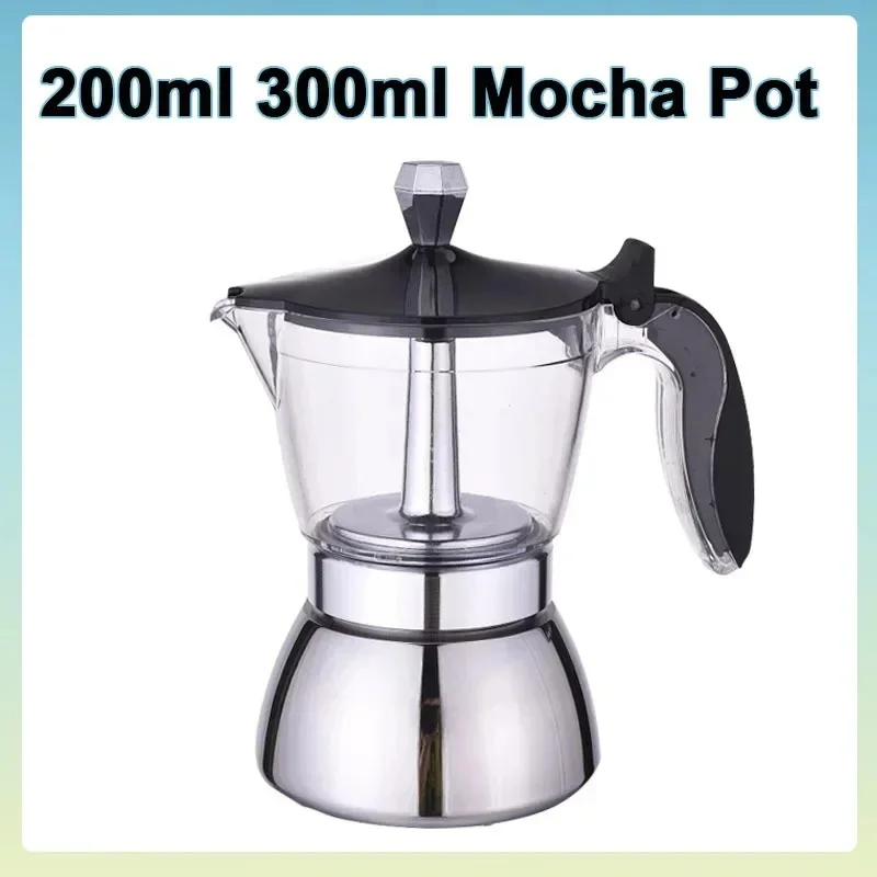Cafetière Italienne Moka Expresso - Acier Inoxydable, Pour Gaz Et Induction, 100/200/300/450 Ml