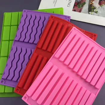 20/40 Holes Wave Rectangle/Cylinder Fondant Chocolate Silicone Mold Ice Cube Tray Mold Soap Resin Cake Candy Baking Decoration