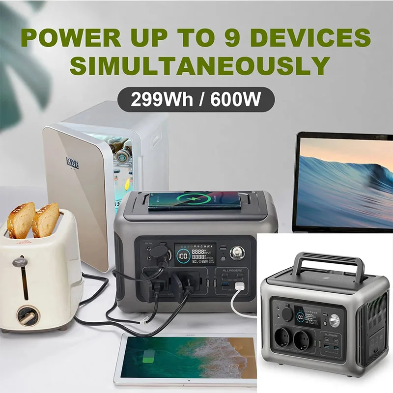 Caricabatterie A Energia Solare Solarpanel 100W 140W 200W Con Batteria Lifepo4 299Wh 600W Centrale Elettrica Portatile Per Camper Da Campeggio