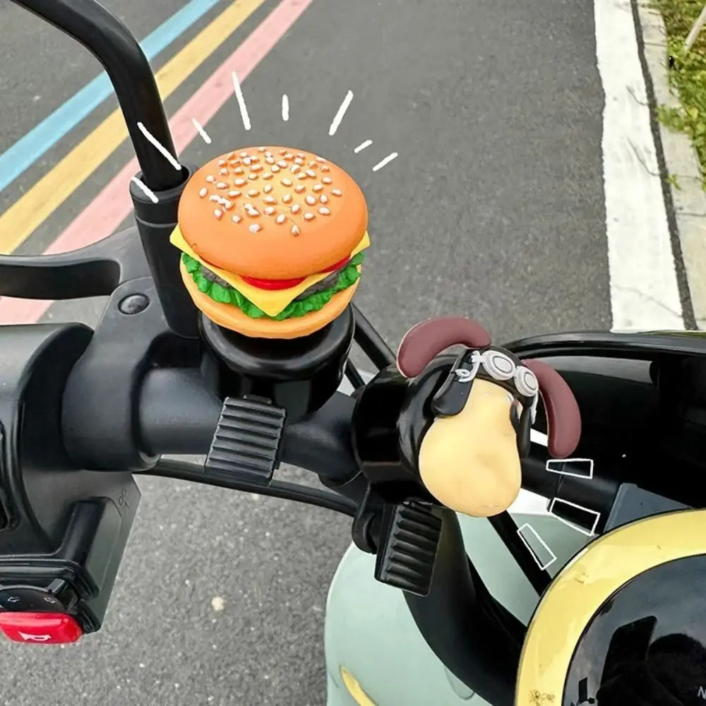 Hamburg Cartoon Bicycle Bell French Fries Loud Bicycle Horn Cartoon Sandwich Bike Scooter Bell Highway Vehicles