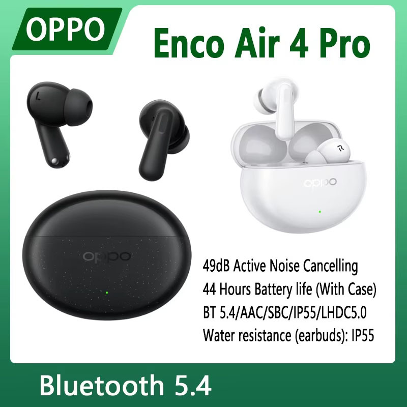 OPPO Enco Air 4 Pro 49dB Active Noise Cancelling TWS Earphone Bluetooth 5.4 44 Hours B Battery Life True Wireless Headphone IP55