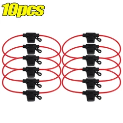 12V 30A Splash - Proof Automotive Fuse Holder with Cutoff Switch and Blade Fuses (Red 10pcs)