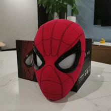 Mascara Spiderman Headgear Cosplay Moving Eyes Electronic Mask Spider Man 1:1 Remote Control Elastic Toys for Adults Kids Gift