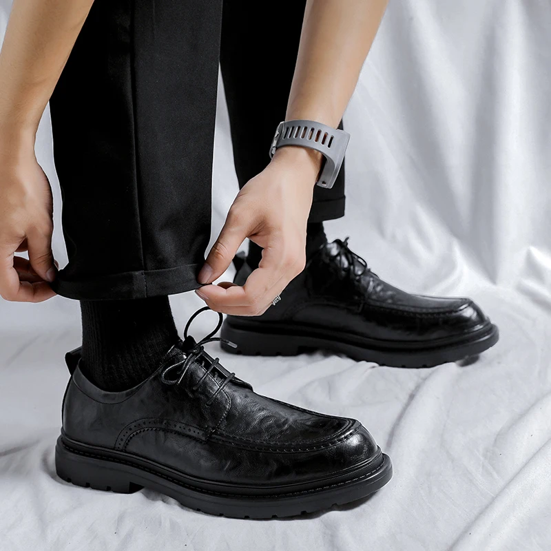 Fashion Business Dress Men Shoes Formal Slip On Dress Shoes Mens Oxfords Footwear High Quality Genuine Leather For Men