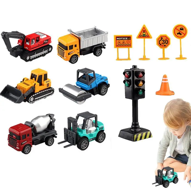 

Construction Toy Trucks Pull Back Cars Alloy Construction Toys Transport Vehicle Tractor Forklift Play Vehicles Set For For Kids