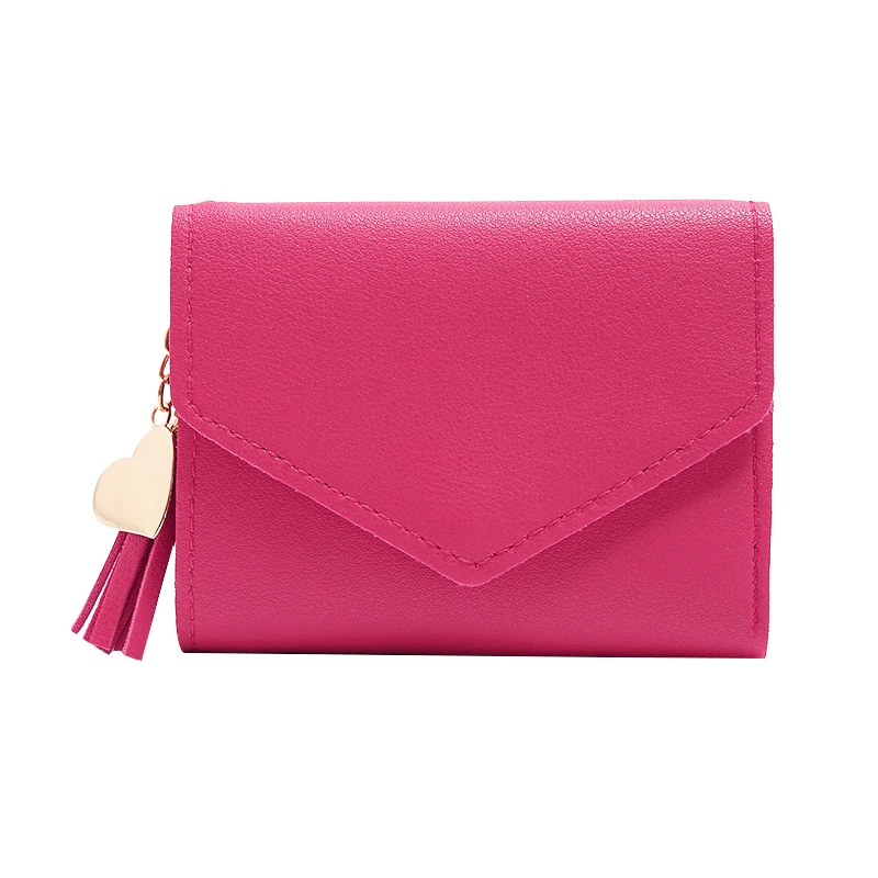 

Short Wallet Ladies Wallet Tassel Fashion Buckle Coin Purse Card Holder Female Hand Money Bag PU Leather Ladies Wallet