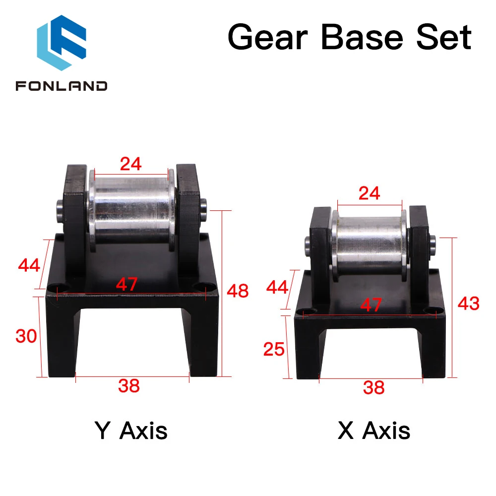 FONLAND Open Belt Gear Base Set Machine Mechanical Parts for Co2 3020 4060 Laser Cutting Engraving Machine images - 6