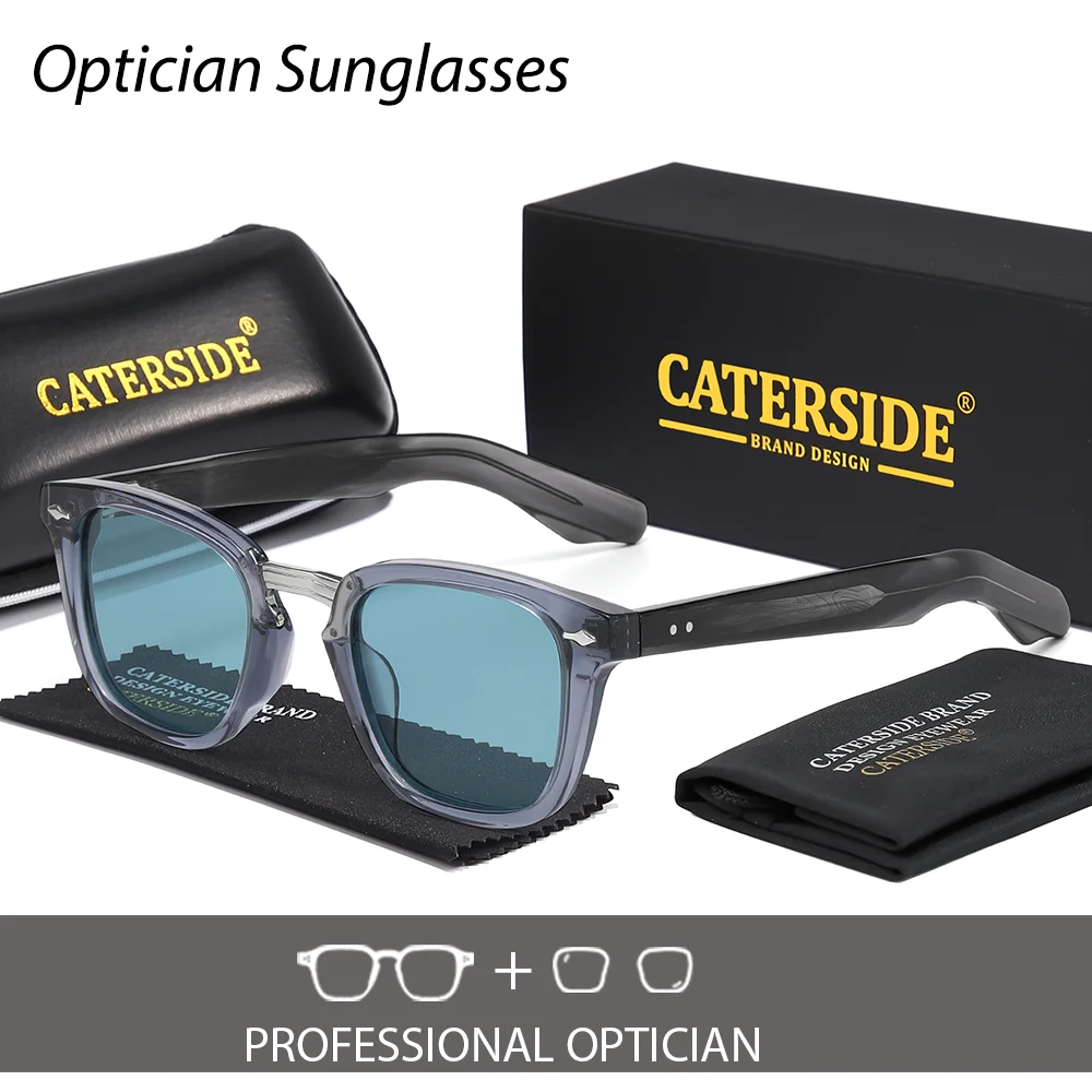 CATERSIDE Unisex-Optik-Sonnenbrille, Acetat-Rahmen, polarisierte Brillen, private Anpassung, quadratische Linse, Brillen, UV400 – Detail 13