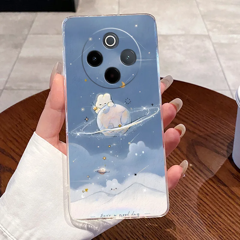 Aesthetic Fashion Cute Cat Astronaut Soft Silicone Transparent Phone Case