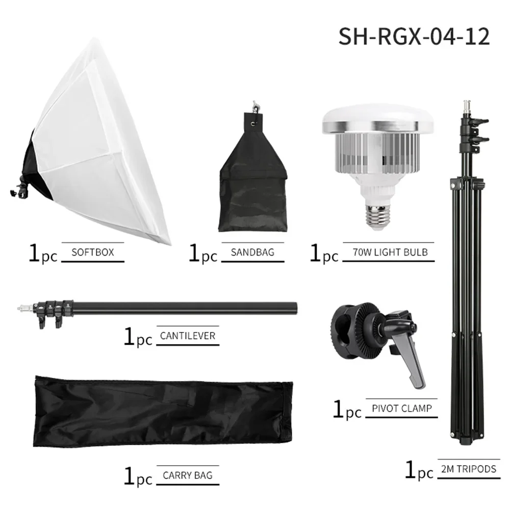 

SH Octagonal Softbox Lighting Kit 70cm Soft Box with Socket Continuous Photography Lighting Tripod Kit for YouTube Video