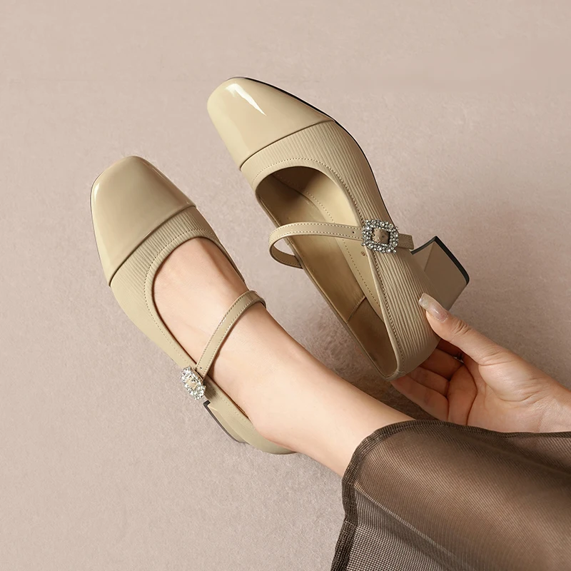 AIYUQI Mary Jane Women Shoes Genuine Leather 2024 New Women's Spring Shoes Mid-Heel Fashion Women's Office  Shoes