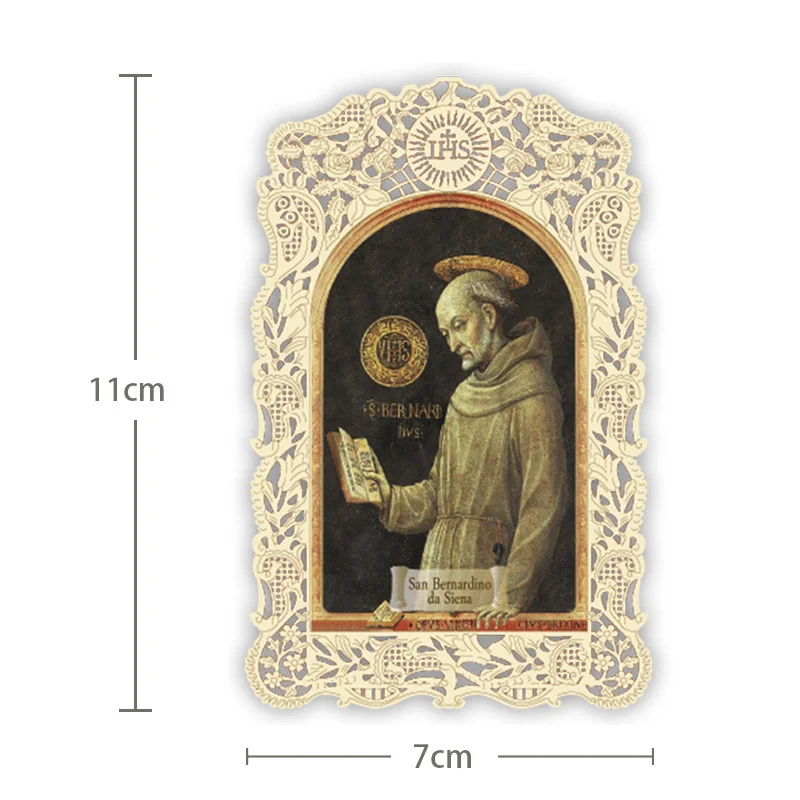 Image of Catholic Saints Lace Card Religious Figure Image Hollowed Out Bookmark Christian Catholic Gift Church Souvenir