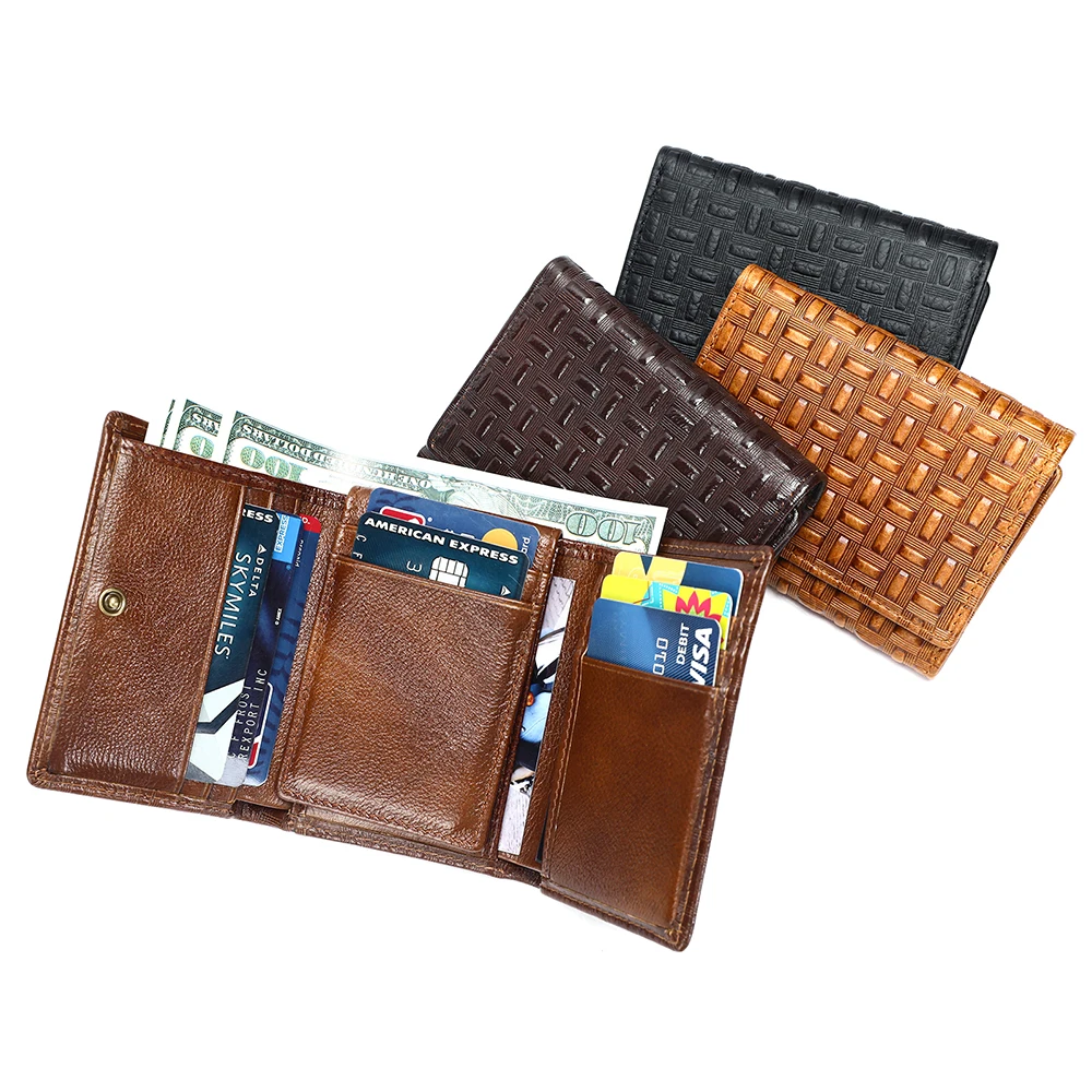 WESTAL Portafoglio in pelle di vacchetta Borsa per carte antifurto in pelle retrò premium da uomo Portafoglio multi-carta in pelle da uomo - immagine 2