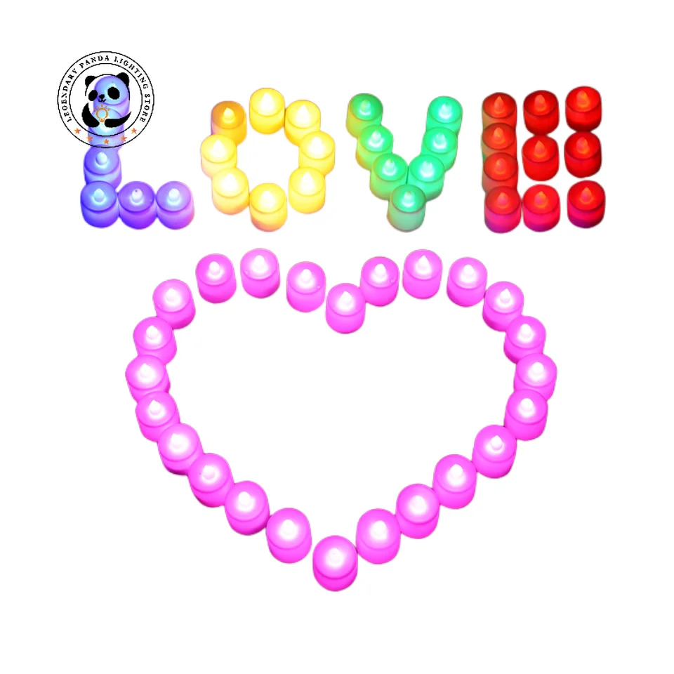 

12Pcs LED Night Tea Light Flamless Candle Proposal Birthday Decorations Heart Shape Romantic Mood Lamp Couple Confession Artifac